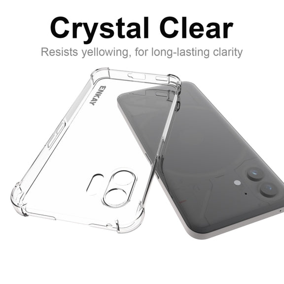 For Nothing Phone 2 ENKAY Transparent TPU Shockproof Phone Case with Glass Film