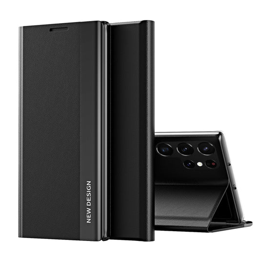 For Samsung Galaxy S24 Ultra 5G Side Electroplated Adsorption Leather Phone Case(Graphite Black) - Galaxy S24 Ultra 5G Cases by PMC Jewellery | Online Shopping South Africa | PMC Jewellery | Buy Now Pay Later Mobicred