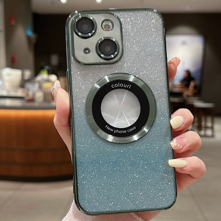 For iPhone 13 MagSafe Gradient Glitter Electroplating TPU Phone Case(Green) - iPhone 13 Cases by PMC TechLife | Online Shopping South Africa | PMC TechLife