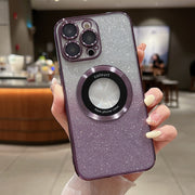 For iPhone 12 Pro MagSafe Gradient Glitter Electroplating TPU Phone Case(Purple)