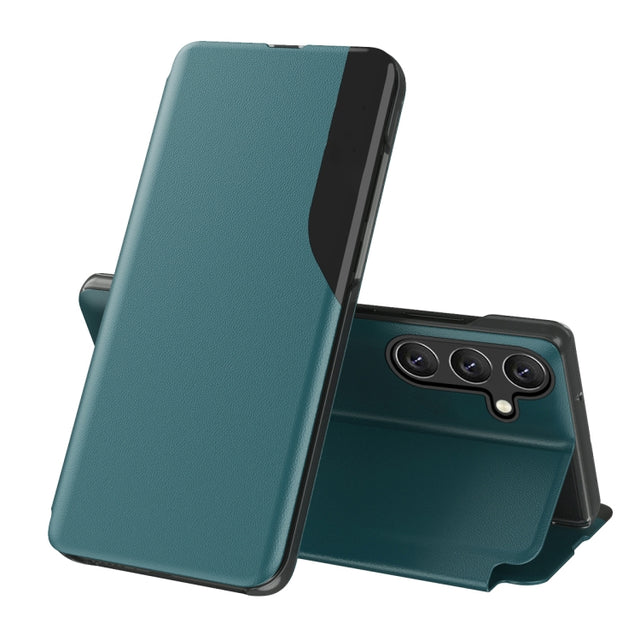 For Samsung Galaxy S25 5G Attraction Flip Holder Leather Phone Case(Indigo)