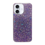 For iPhone 16 Plus Glitter Sequins Epoxy TPU Phone Case(Purple)