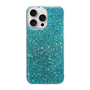 For iPhone 16 Pro Max Glitter Sequins Epoxy TPU Phone Case(Green)