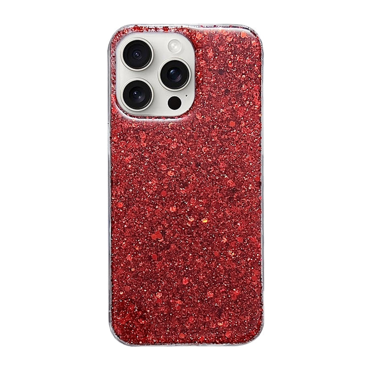 For iPhone 16 Pro Max Glitter Sequins Epoxy TPU Phone Case(Red) - iPhone 16 Pro Max Cases by PMC TechLife | Online Shopping South Africa | PMC TechLife | Buy Now Pay Later Mobicred