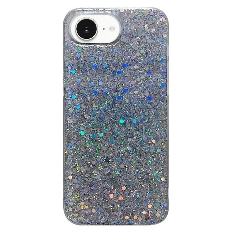 For iPhone 16e Glitter Sequins Epoxy TPU Phone Case(Silver) - iPhone 16e Cases by PMC TechLife | Online Shopping South Africa | PMC TechLife | Buy Now Pay Later Mobicred