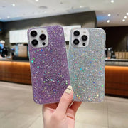 For iPhone 16e Glitter Sequins Epoxy TPU Phone Case(Blue)