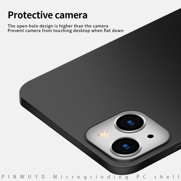 For iPhone 15 PINWUYO Micro-Frosted PC Ultra-thin Hard Phone Case with Magsafe Magnetic Ring(Blue)
