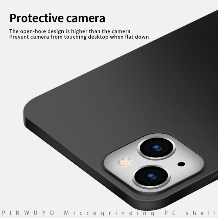 For iPhone 15 PINWUYO Micro-Frosted PC Ultra-thin Hard Phone Case with Magsafe Magnetic Ring(Gold)