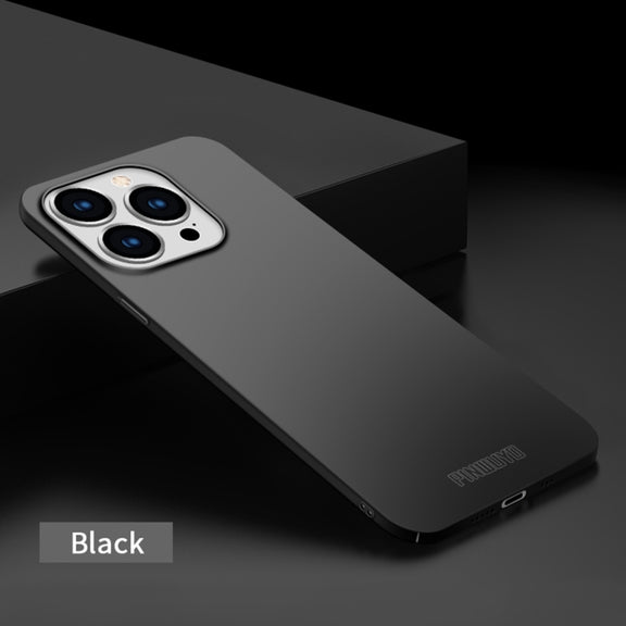 For iPhone 15 Pro PINWUYO Micro-Frosted PC Ultra-thin Hard Phone Case with Magsafe Magnetic Ring(Black)