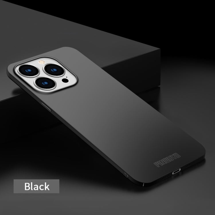 For iPhone 15 Pro PINWUYO Micro-Frosted PC Ultra-thin Hard Phone Case with Magsafe Magnetic Ring(Black)