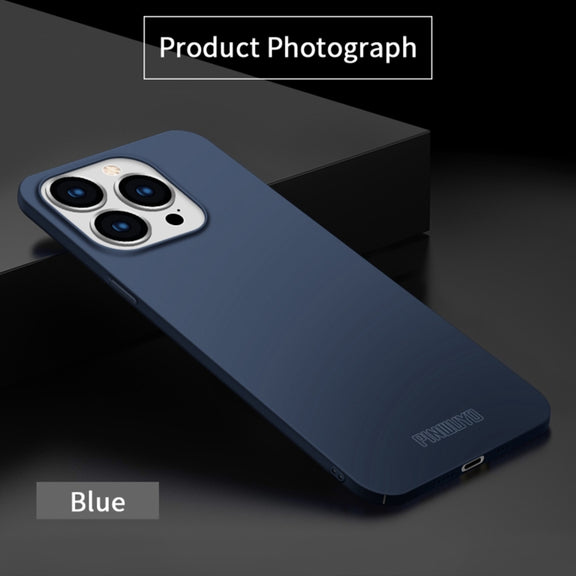 For iPhone 15 Pro Max PINWUYO Micro-Frosted PC Ultra-thin Hard Phone Case with Magsafe Magnetic Ring(Blue)