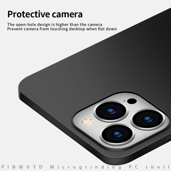 For iPhone 15 Pro Max PINWUYO Micro-Frosted PC Ultra-thin Hard Phone Case with Magsafe Magnetic Ring(Blue)