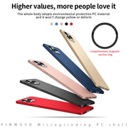 For iPhone 15 Pro Max PINWUYO Micro-Frosted PC Ultra-thin Hard Phone Case with Magsafe Magnetic Ring(Red)