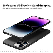 For iPhone 15 Pro Max PINWUYO Micro-Frosted PC Ultra-thin Hard Phone Case with Magsafe Magnetic Ring(Red)