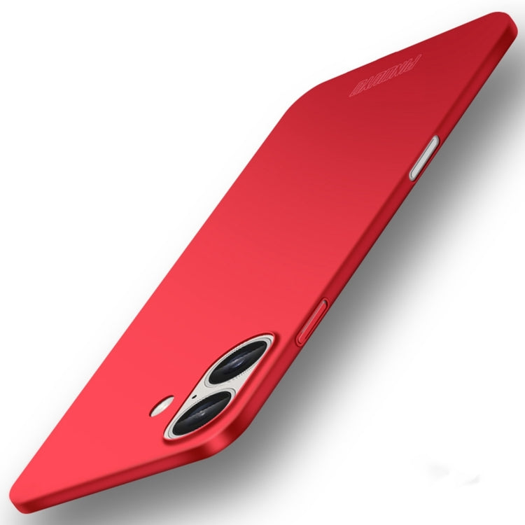 For iPhone 16 PINWUYO Micro-Frosted PC Ultra-thin Hard Phone Case with Magsafe Magnetic Ring(Red) - iPhone 16 Cases by PINWUYO | Online Shopping South Africa | PMC TechLife | Buy Now Pay Later Mobicred