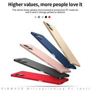For iPhone 16 PINWUYO Micro-Frosted PC Ultra-thin Hard Phone Case with Magsafe Magnetic Ring(Gold)