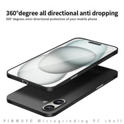 For iPhone 16 PINWUYO Micro-Frosted PC Ultra-thin Hard Phone Case with Magsafe Magnetic Ring(Gold)