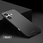 For iPhone 16 Plus PINWUYO Micro-Frosted PC Ultra-thin Hard Phone Case with Magsafe Magnetic Ring(Black)