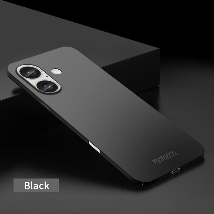 For iPhone 16 Plus PINWUYO Micro-Frosted PC Ultra-thin Hard Phone Case with Magsafe Magnetic Ring(Black)