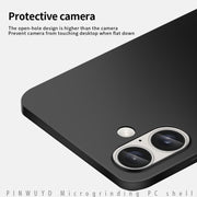 For iPhone 16 Plus PINWUYO Micro-Frosted PC Ultra-thin Hard Phone Case with Magsafe Magnetic Ring(Black)