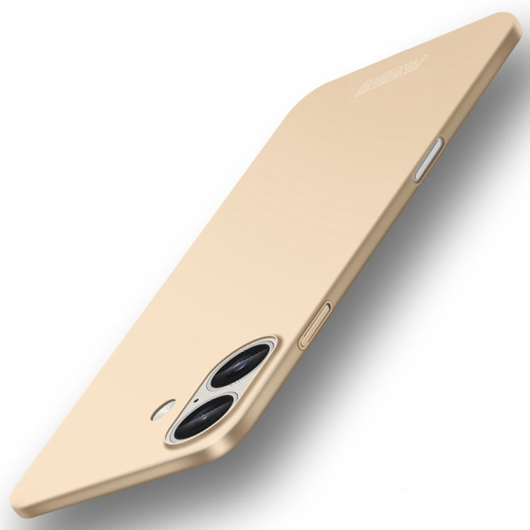 For iPhone 16 Plus PINWUYO Micro-Frosted PC Ultra-thin Hard Phone Case with Magsafe Magnetic Ring(Gold) - iPhone 16 Plus Cases by PINWUYO | Online Shopping South Africa | PMC TechLife | Buy Now Pay Later Mobicred