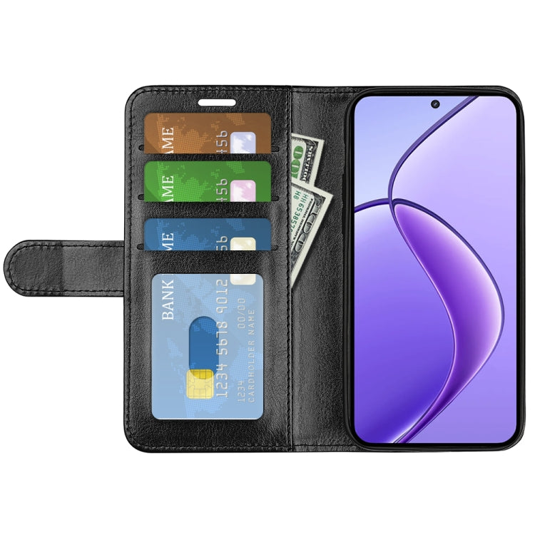 For Realme 12 5G R64 Texture Horizontal Flip Leather Phone Case(Black) - Realme Cases by PMC TechLife | Online Shopping South Africa | PMC TechLife | Buy Now Pay Later Mobicred