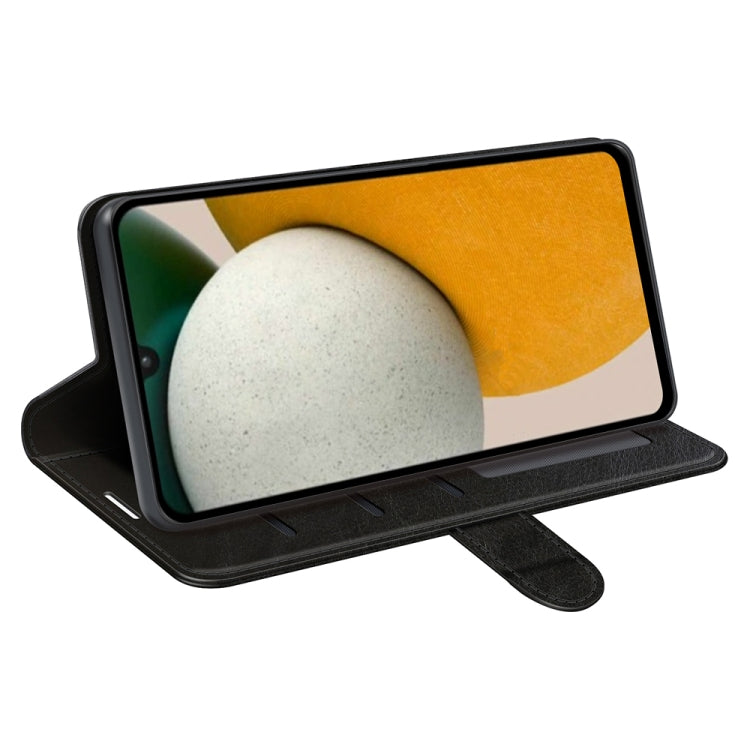 For Samsung Galaxy A15 R64 Texture Horizontal Flip Leather Phone Case(Black) - Galaxy Phone Cases by PMC TechLife | Online Shopping South Africa | PMC TechLife | Buy Now Pay Later Mobicred