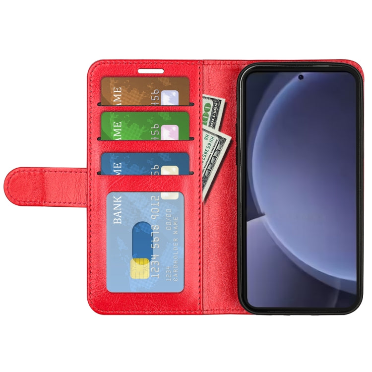 For Samsung Galaxy S25+ 5G R64 Texture Horizontal Flip Leather Phone Case(Red) - Galaxy S25+ 5G Cases by PMC Jewellery | Online Shopping South Africa | PMC Jewellery | Buy Now Pay Later Mobicred