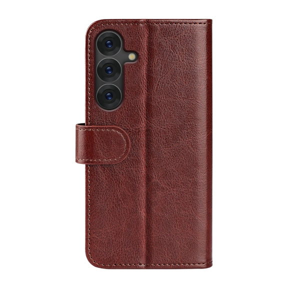 For Samsung Galaxy S25+ 5G R64 Texture Horizontal Flip Leather Phone Case(Brown)
