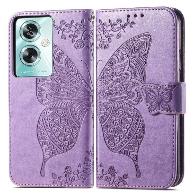 For OPPO A79 5G / A2 5G Butterfly Love Flower Embossed Leather Phone Case(Light Purple) - OPPO Cases by PMC TechLife | Online Shopping South Africa | PMC TechLife