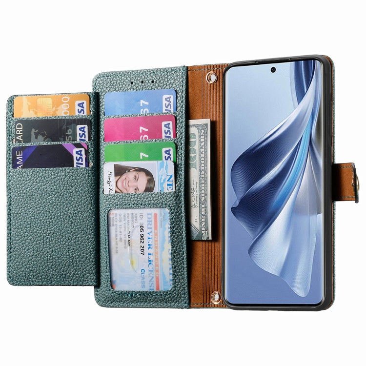 For OPPO Reno10 / 10 Pro Global Love Zipper Lanyard Leather Phone Case(Green) - OPPO Cases by PMC TechLife | Online Shopping South Africa | PMC TechLife | Buy Now Pay Later Mobicred