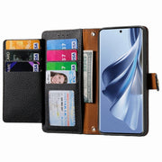 For OPPO Reno10 / 10 Pro Global Love Zipper Lanyard Leather Phone Case(Black)