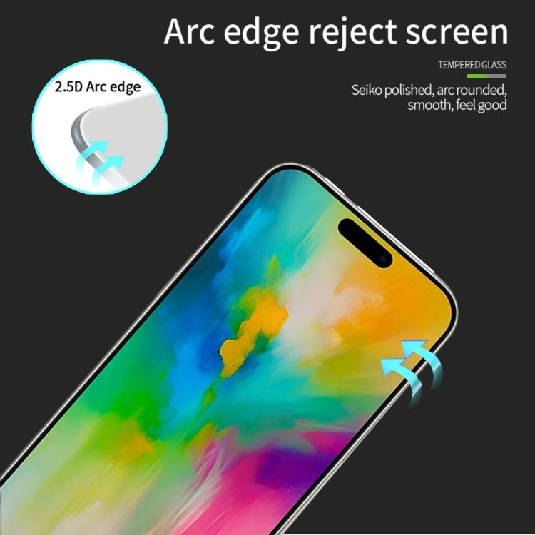 For iPhone 16 MOFI 9H 2.5D Full Screen Tempered Glass Film(Black)