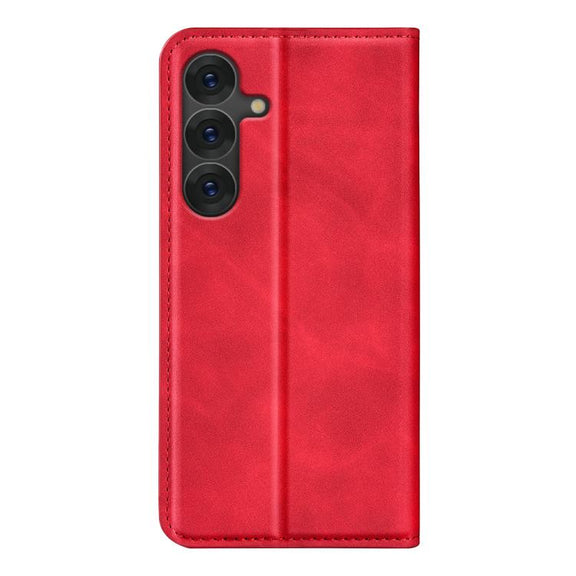 For Samsung Galaxy S25 5G Retro-skin Magnetic Suction Leather Phone Case(Red)