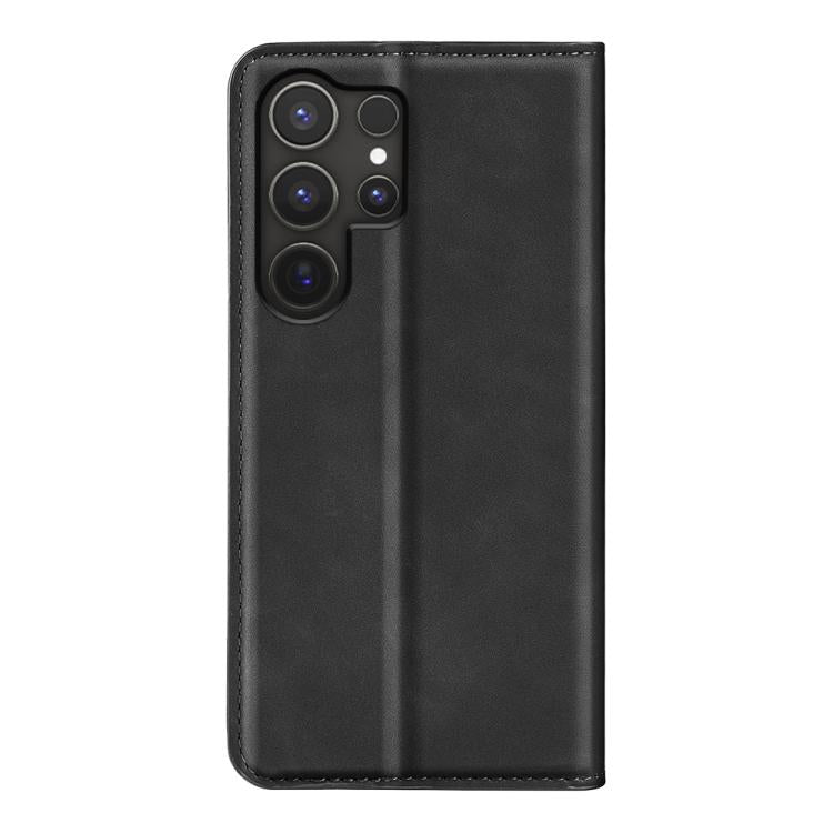 For Samsung Galaxy S25 Ultra 5G Retro-skin Magnetic Suction Leather Phone Case(Black) - Galaxy S25 Ultra 5G Cases by PMC Jewellery | Online Shopping South Africa | PMC Jewellery | Buy Now Pay Later Mobicred
