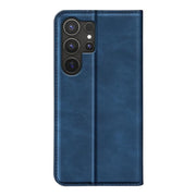 For Samsung Galaxy S25 Ultra 5G Retro-skin Magnetic Suction Leather Phone Case(Dark Blue)
