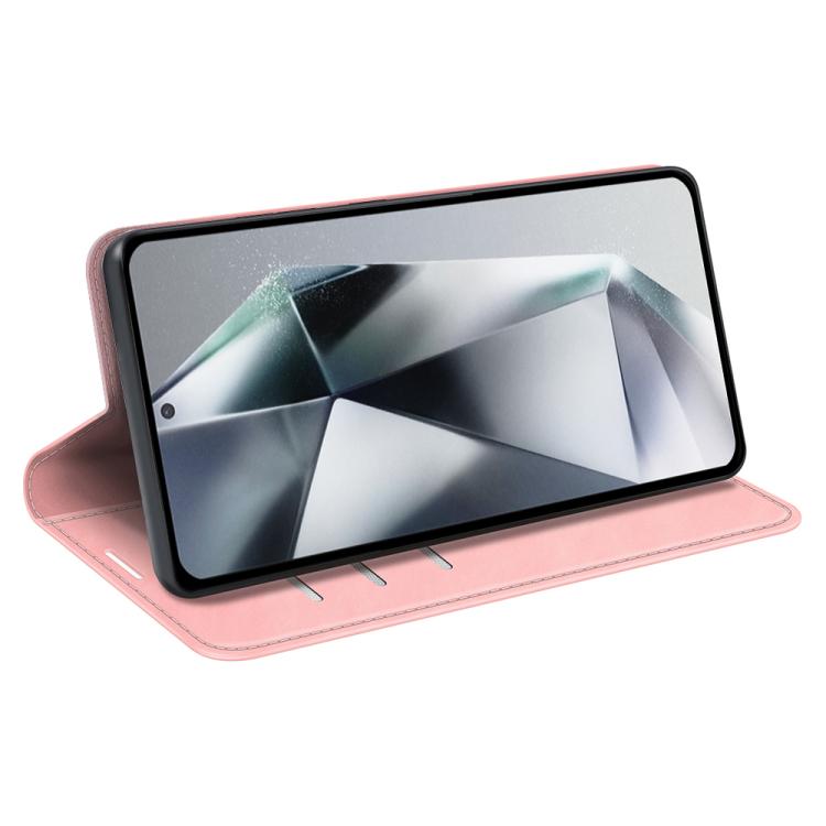 For Samsung Galaxy S25 Ultra 5G Retro-skin Magnetic Suction Leather Phone Case(Pink) - Galaxy S25 Ultra 5G Cases by PMC Jewellery | Online Shopping South Africa | PMC Jewellery | Buy Now Pay Later Mobicred