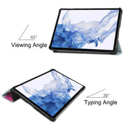 For Samsung Galaxy Tab S9 JUNSUNMAY Custer Painted 3-Fold Stand Leather Smart Tablet Case(Unicorn)