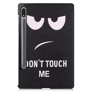 For Samsung Galaxy Tab S9 JUNSUNMAY Custer Painted 3-Fold Stand Leather Smart Tablet Case(Big Eye)