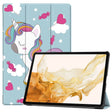 For Samsung Galaxy Tab S9+ JUNSUNMAY Custer Painted 3-Fold Stand Leather Smart Tablet Case(Unicorn) - Galaxy Tab S9+ Cases by JUNSUNMAY | Online Shopping South Africa | PMC TechLife | Buy Now Pay Later Mobicred