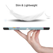 For Samsung Galaxy Tab S9+ JUNSUNMAY Custer Painted 3-Fold Stand Leather Smart Tablet Case(Unicorn)