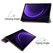 For Samsung Galaxy Tab S9 FE 10.9 JUNSUNMAY Custer Painted 3-Fold Stand Leather Smart Tablet Case(Unicorn)