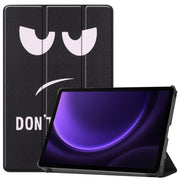For Samsung Galaxy Tab S9 FE 10.9 JUNSUNMAY Custer Painted 3-Fold Stand Leather Smart Tablet Case(Big Eye)