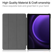 For Samsung Galaxy Tab S9 FE 10.9 JUNSUNMAY Custer Painted 3-Fold Stand Leather Smart Tablet Case(Lazy Cat)