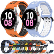 For Samsung  Galaxy Watch 4 Classic 42mm Two-Color Breathable Silicone Watch Band(Light Blue + White)