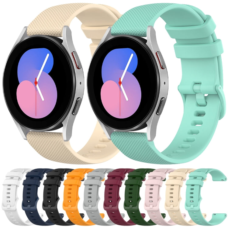 For Samsung Galaxy Watch 6 40mm 20mm Checkered Silicone Watch Band(Pink) - Watch Bands by PMC TechLife | Online Shopping South Africa | PMC TechLife | Buy Now Pay Later Mobicred