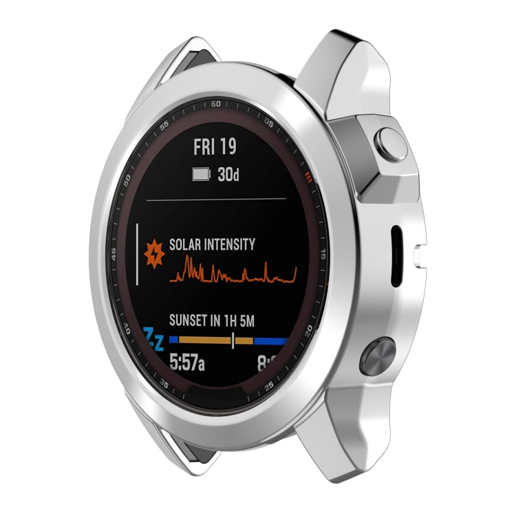 For Garmin Epix Pro 51mm Half Package Electroplated TPU Watch Protective Case(Sliver) - Watch Cases by PMC TechLife | Online Shopping South Africa | PMC TechLife