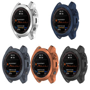 For Garmin Fenix 7S Pro Half Package Electroplated TPU Watch Protective Case(Black)
