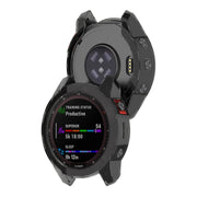 For Garmin Fenix 7X Pro Half-Package TPU Watch Protective Case(Transparent Black)