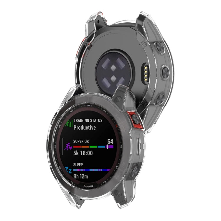 For Garmin Fenix 7X Pro Half-Package TPU Watch Protective Case(Transparent) - Watch Cases by PMC TechLife | Online Shopping South Africa | PMC TechLife | Buy Now Pay Later Mobicred